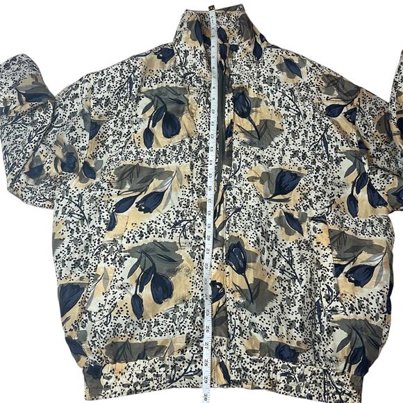 Shanghai Silk Vintage Floral Bomber Jacket 100% Silk Zip Front Lightweight Sz M - Picture 11 of 11